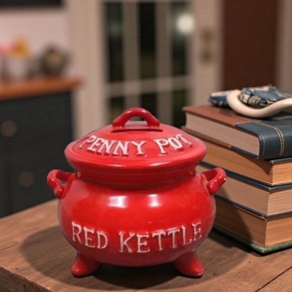 Lego Red Kettle Penny Pot Bank - Picture 1 of 6